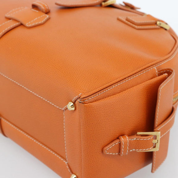 LOEWE Sender Handtas Leer Oranje Goud Auth 183945V