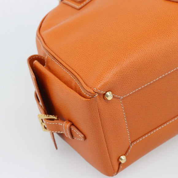 LOEWE Sender Handtas Leer Oranje Goud Auth 183945V