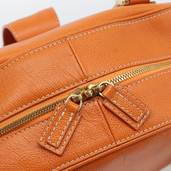 LOEWE Sender Handtas Leer Oranje Goud Auth 183945V