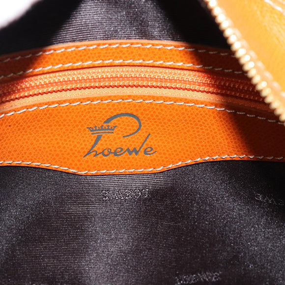 LOEWE Sender Handtas Leer Oranje Goud Auth 183945V