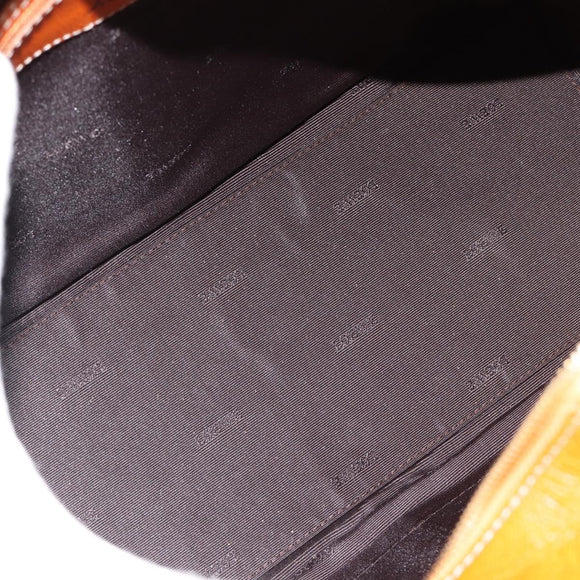 LOEWE Sender Handtas Leer Oranje Goud Auth 183945V