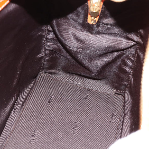 LOEWE Sender Handtas Leer Oranje Goud Auth 183945V