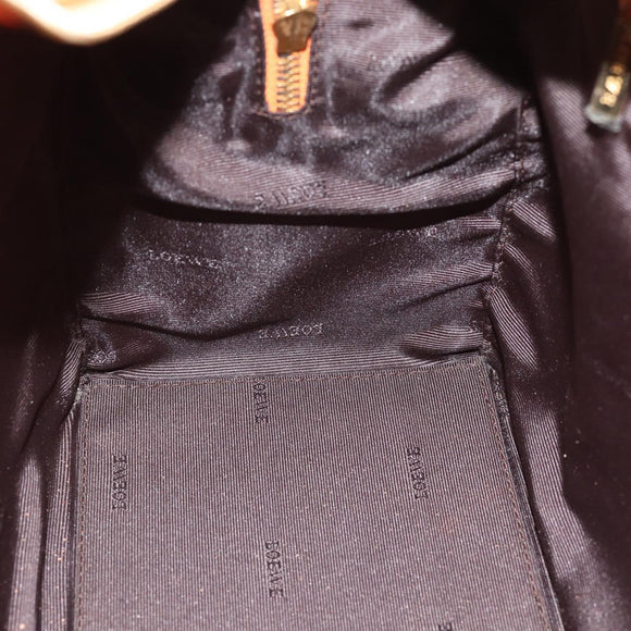 LOEWE Sender Handtas Leer Oranje Goud Auth 183945V