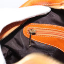 LOEWE Sender Handtas Leer Oranje Goud Auth 183945V-21