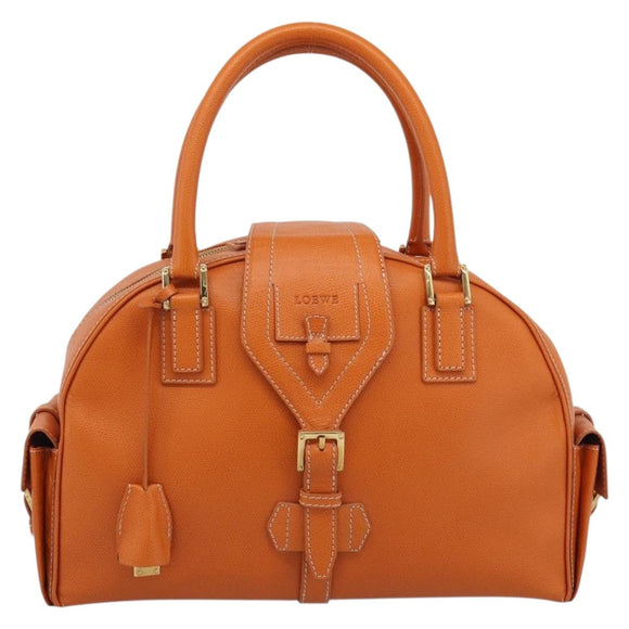 LOEWE Sender Handtas Leer Oranje Goud Auth 183945V