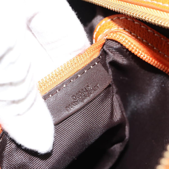 LOEWE Sender Handtas Leer Oranje Goud Auth 183945V