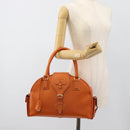 LOEWE Sender Handtas Leer Oranje Goud Auth 183945V-24