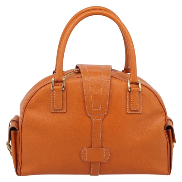 LOEWE Sender Handtas Leer Oranje Goud Auth 183945V