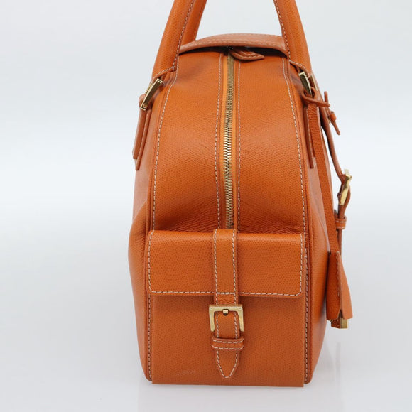 LOEWE Sender Handtas Leer Oranje Goud Auth 183945V