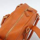 LOEWE Sender Handtas Leer Oranje Goud Auth 183945V-6