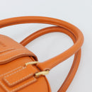 LOEWE Sender Handtas Leer Oranje Goud Auth 183945V-8