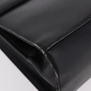 Salvatore Ferragamo Gancini Hand Bag Leather Black Gold Auth 183947-10