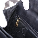 Salvatore Ferragamo Gancini Hand Bag Leather Black Gold Auth 183947-23