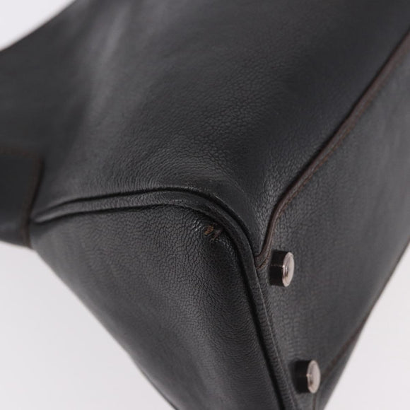 CARTIER Marcello Must Line Hand Bag Leather Black Auth 183950V