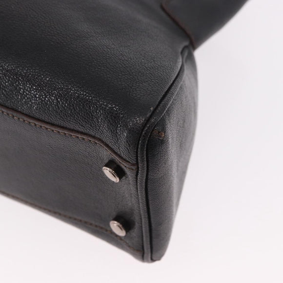 CARTIER Marcello Must Line Hand Bag Leather Black Auth 183950V