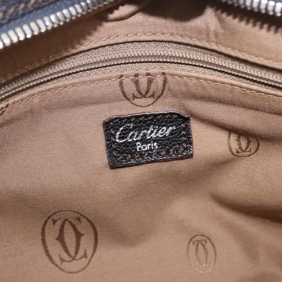 CARTIER Marcello Must Line Hand Bag Leather Black Auth 183950V