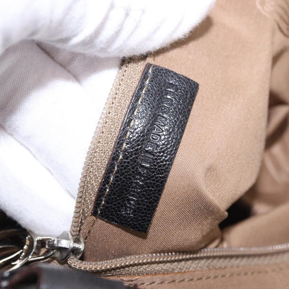 CARTIER Marcello Must Line Hand Bag Leather Black Auth 183950V