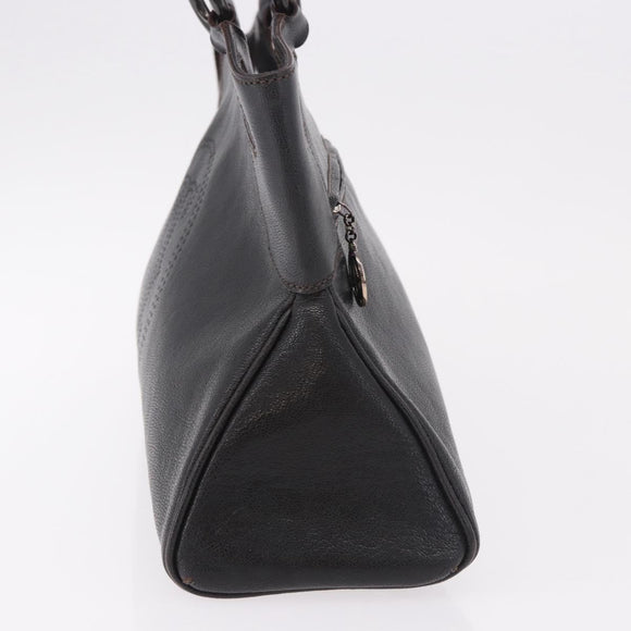 CARTIER Marcello Must Line Hand Bag Leather Black Auth 183950V