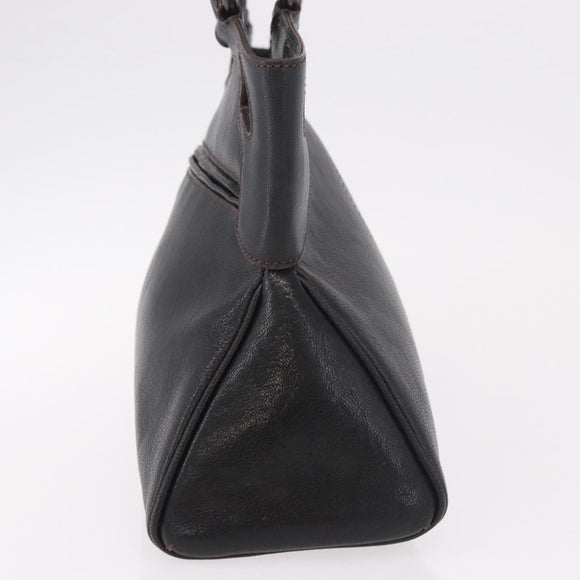 CARTIER Marcello Must Line Hand Bag Leather Black Auth 183950V