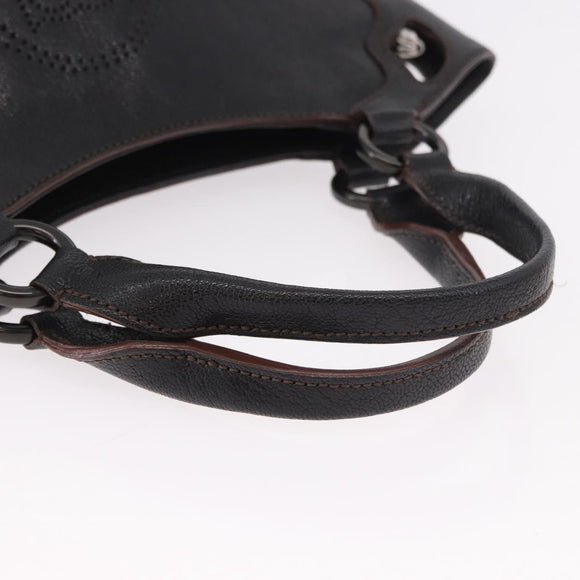 CARTIER Marcello Must Line Hand Bag Leather Black Auth 183950V