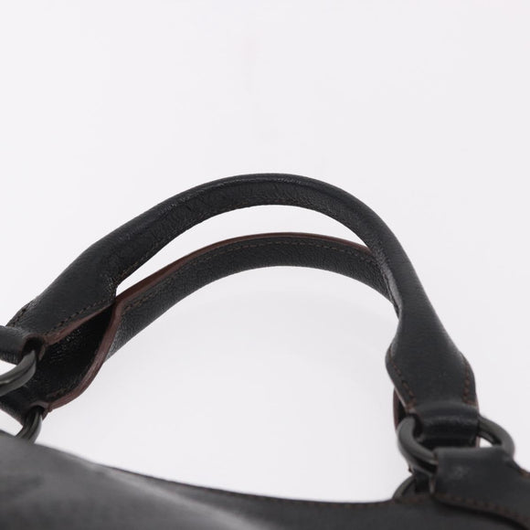 CARTIER Marcello Must Line Hand Bag Leather Black Auth 183950V