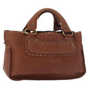 CELINE Boogie bag Hand Bag Leather Brown Auth 183952A-1