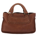 CELINE Boogie bag Hand Bag Leather Brown Auth 183952A-2