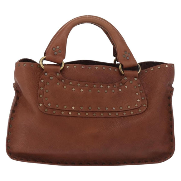 CELINE Boogie bag Hand Bag Leather Brown Auth 183952A