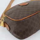 CELINE Macadam Canvas Hand Bag PVC Leather 2way Brown Gold Auth 183953A-16