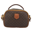 CELINE Macadam Canvas Hand Bag PVC Leather 2way Brown Gold Auth 183953A-13