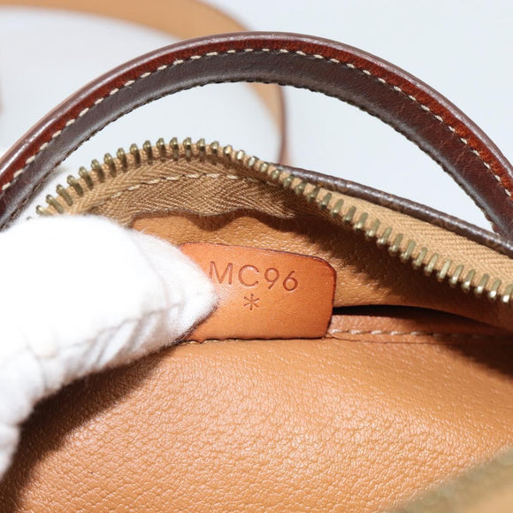 CELINE Macadam Canvas Hand Bag PVC Leather 2way Brown Gold Auth 183953A