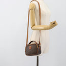 CELINE Macadam Canvas Hand Bag PVC Leather 2way Brown Gold Auth 183953A-22