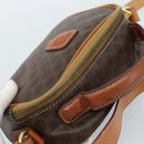 CELINE Macadam Canvas Hand Bag PVC Leather 2way Brown Gold Auth 183953A-6