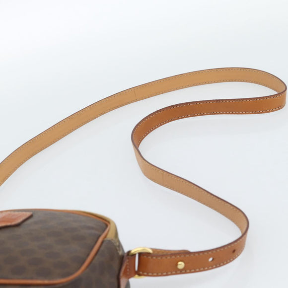 CELINE Macadam Canvas Hand Bag PVC Leather 2way Brown Gold Auth 183953A
