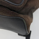 GUCCI Bamboo Backpack Suede Navy Gold 003 2058 0016 Auth 183957-9