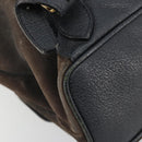 GUCCI Bamboo Backpack Suede Navy Gold 003 2058 0016 Auth 183957-18