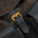 GUCCI Bamboo Backpack Suede Navy Gold 003 2058 0016 Auth 183957-19