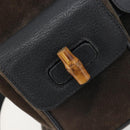 GUCCI Bamboo Backpack Suede Navy Gold 003 2058 0016 Auth 183957-20