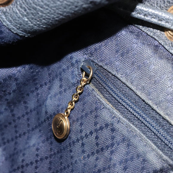 GUCCI Bamboo Backpack Suede Navy Gold 003 2058 0016 Auth 183957