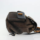 GUCCI Bamboo Backpack Suede Navy Gold 003 2058 0016 Auth 183957-3