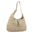 GUCCI GG Canvas Jackie Shoulder Bag Beige Silver 001 3306 Auth 183958-1
