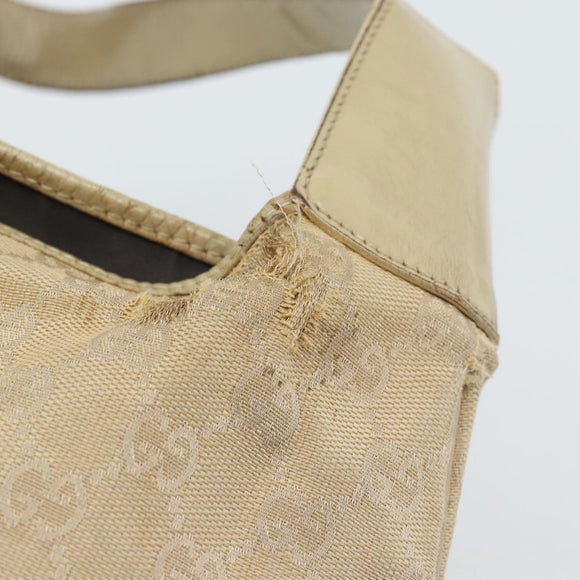 GUCCI GG Canvas Jackie Shoulder Bag Beige Silver 001 3306 Auth 183958