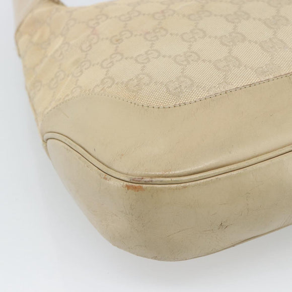 GUCCI GG Canvas Jackie Shoulder Bag Beige Silver 001 3306 Auth 183958
