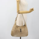 GUCCI GG Canvas Jackie Shoulder Bag Beige Silver 001 3306 Auth 183958-23