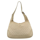 GUCCI GG Canvas Jackie Shoulder Bag Beige Silver 001 3306 Auth 183958-2