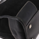 LOEWE Anagram Americana 28 Hand Bag Suede Leather Black Silver Auth 183959V-16
