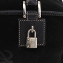 LOEWE Anagram Americana 28 Hand Bag Suede Leather Black Silver Auth 183959V-19