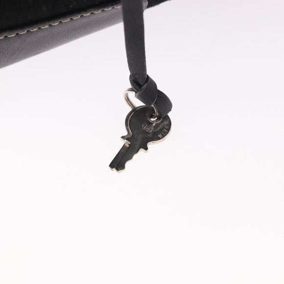 LOEWE Anagram Americana 28 Hand Bag Suede Leather Black Silver Auth 183959V