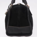 LOEWE Anagram Americana 28 Hand Bag Suede Leather Black Silver Auth 183959V-3