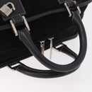 LOEWE Anagram Americana 28 Hand Bag Suede Leather Black Silver Auth 183959V-7